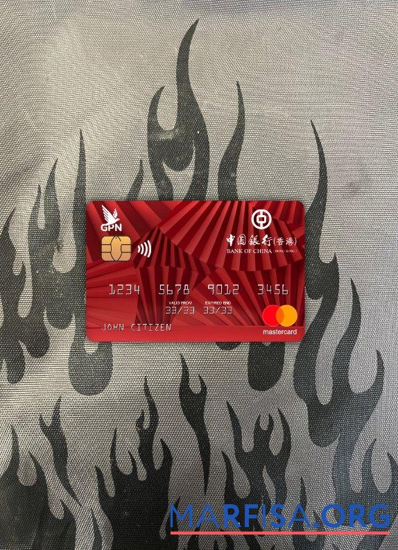 Realistic Hong Kong Bank of China mastercard photolook front real example